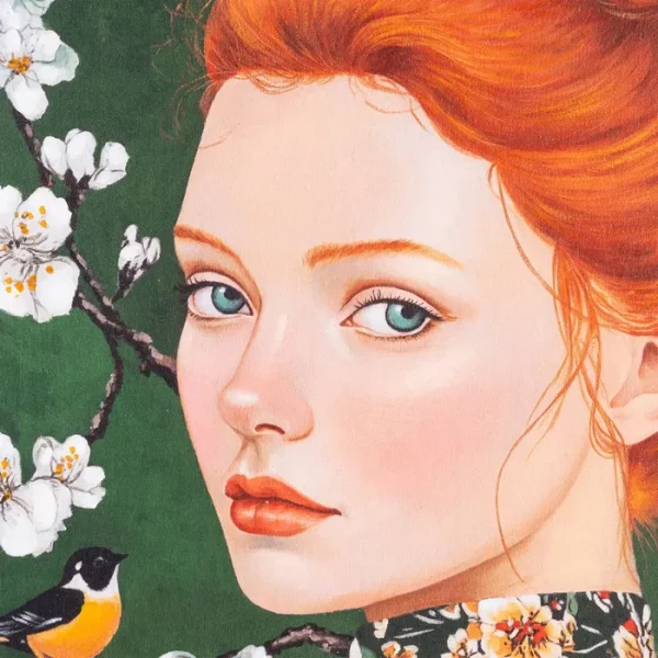 PINTURA MUJER VERDE LIENZO DECORACIÓN 100 X 3,50 X 130 CM - Imagen 2