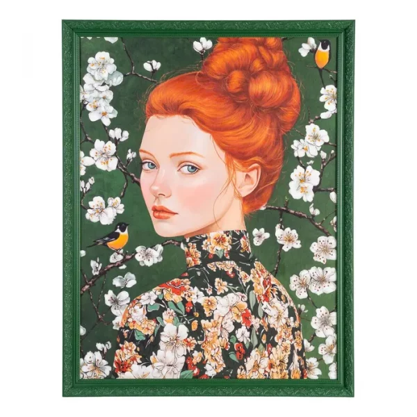 PINTURA MUJER VERDE LIENZO DECORACIÓN 100 X 3,50 X 130 CM