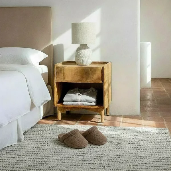 MESITA NATURAL MADERA DE MANGO 45 X 35 X 50 CM