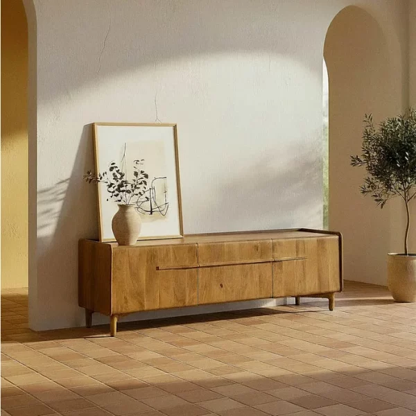 MUEBLE TV NATURAL MADERA DE MANGO 160 X 40 X 50 CM