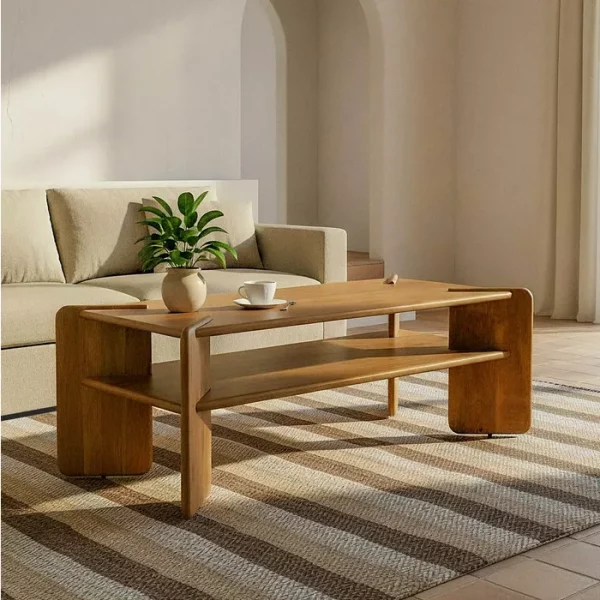 MESA CENTRO NATURAL MADERA DE MANGO 121 X 61 X 60,50 CM