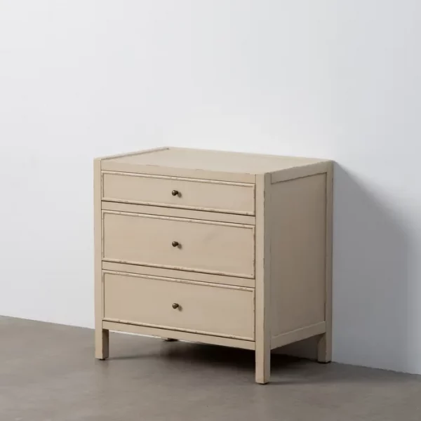 MESITA BLANCO ROZADO MADERA 65 X 40 X 65 CM