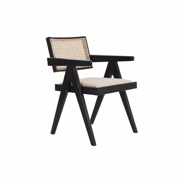 SILLA OLMO RATAN 55X54X82 TAPIZADO NEGRO