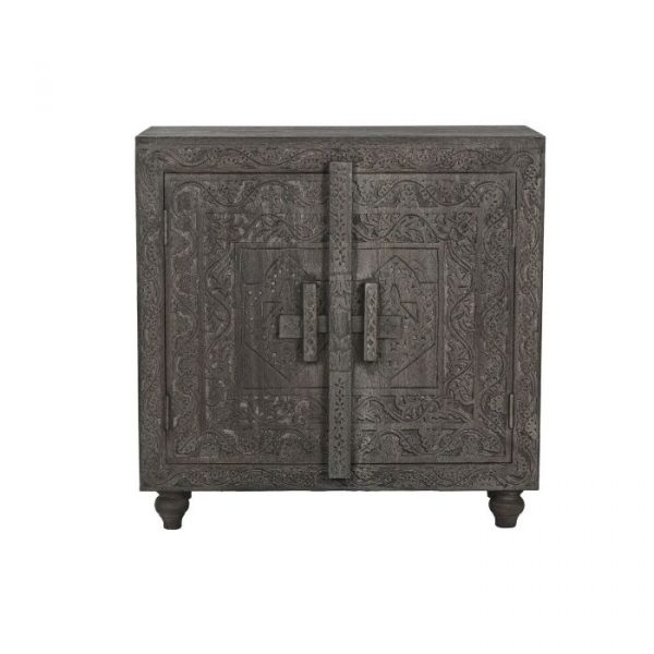 APARADOR MADERA 91,5X40X90 TALLADO GRIS
