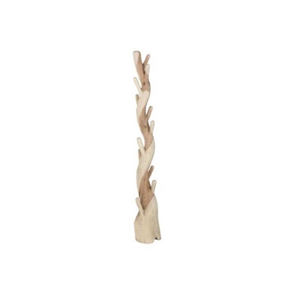 PERCHERO TECA 35X35X190 PIE TALLADO NATURAL