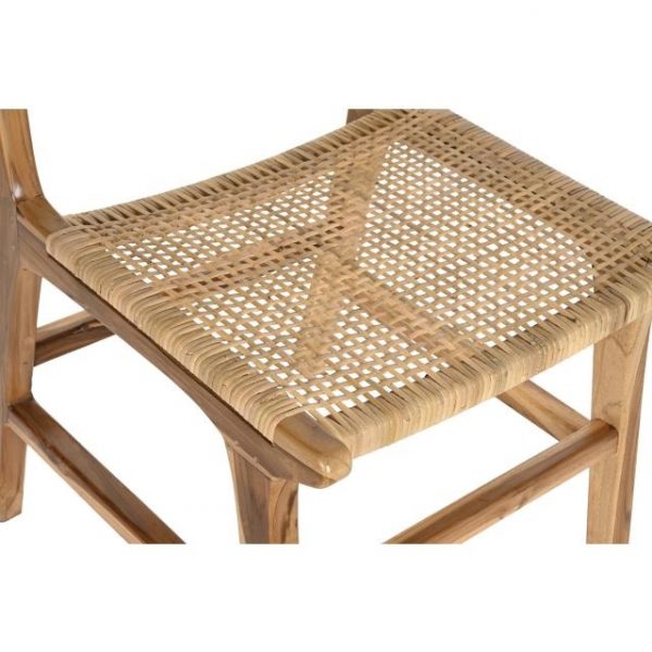 SILLA TECA RATAN 51X55X86 MARRON CLARO - Imagen 2