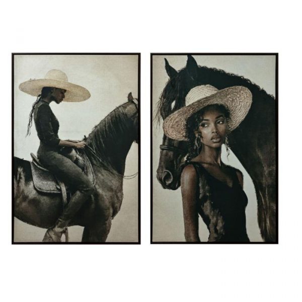 CUADRO VELVET PS 83X4X123 CABALLO CHICA 2 SURT.