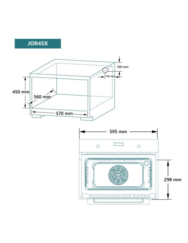 HORNO JOHNSON 45CM 45L 8 FUNCIONES DISPLAY INOX - Imagen 2