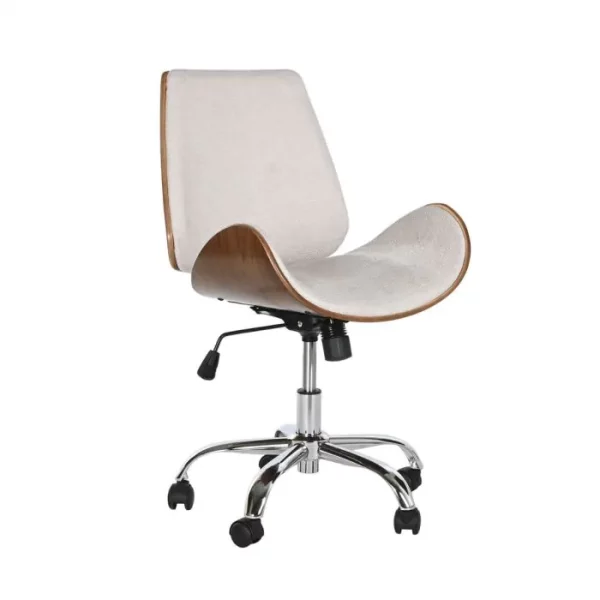 SILLA POLIESTER NOGAL 52X58,5X98 AJUSTABLE CROMADO