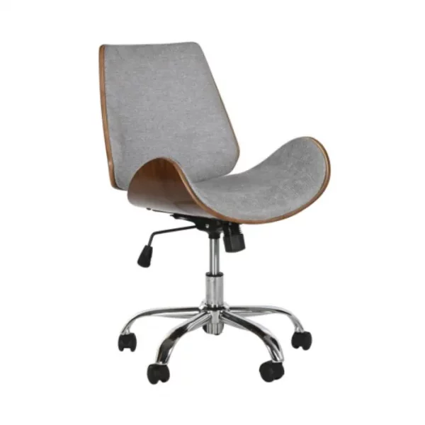 SILLA POLIESTER NOGAL 52X58,5X98 AJUSTABLE CROMADO