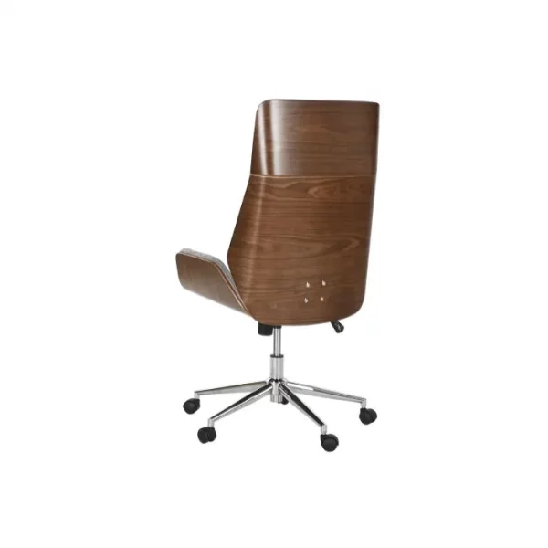 SILLA PU NOGAL 60X65,5X118 AJUSTABLE CROMADO GRIS - Imagen 2
