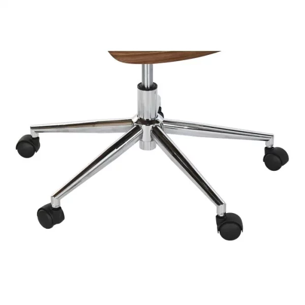 SILLA PU NOGAL 60X65,5X118 AJUSTABLE CROMADO GRIS - Imagen 4