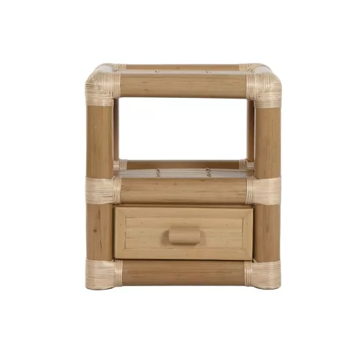 MESITA DE NOCHE BAMBU RATAN 50X40X55