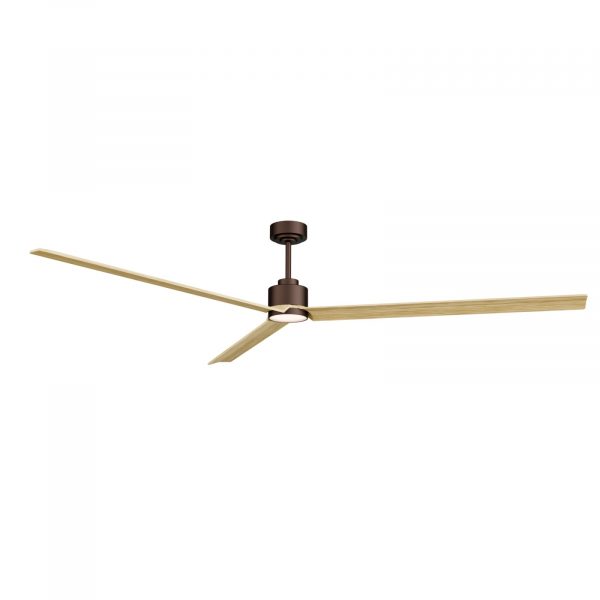 SULION ANNE XXL VENTILADOR LED MARRON OXIDO MADERA CLARA