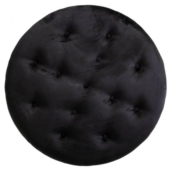 BANQUETA REDONDA TERCIOPELO NEGRO METAL PLATEADO D91,5X47 - Imagen 5