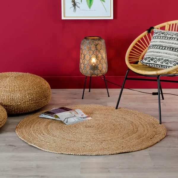 ALFOMBRA NATURAL YUTE DECORACIÓN 200 X 200 X 1 CM - Imagen 5