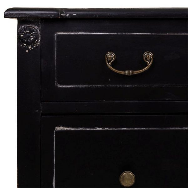 CÓMODA MADERA RATAN NEGRO 88X38X72CM - Imagen 6
