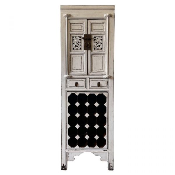 ARMARIO BOTELLERO MADERA BLANCO 55X45X170CM - Imagen 2