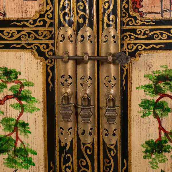 ARMARIO MADERA MARRÓN PINTADO A MANO 100X50X180CM - Imagen 5