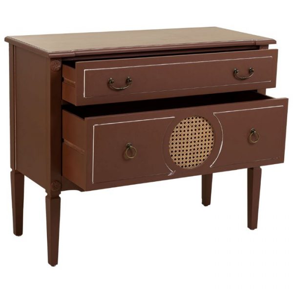 COMODA MADERA RATAN MARRÓN 88X38X72CM - Imagen 3