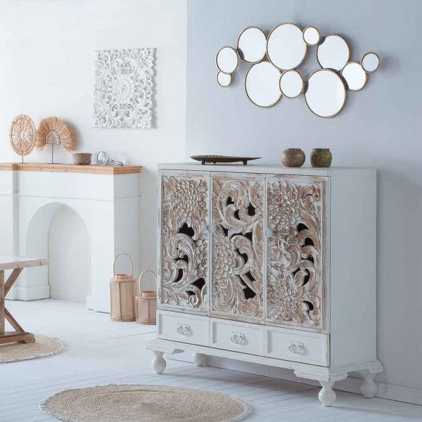 APARADOR MADERA BLANCO 115X43X110CM