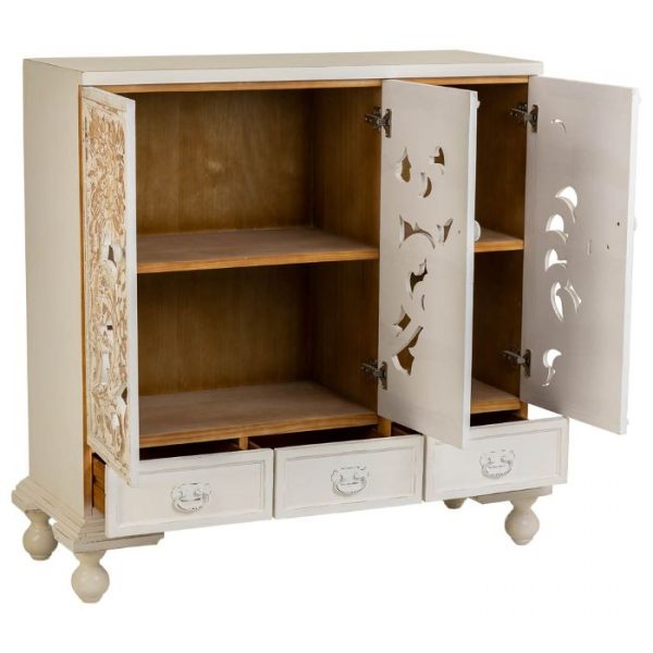 APARADOR MADERA BLANCO 115X43X110CM - Imagen 3