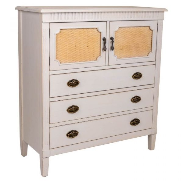 COMODA MADERA 2 PUERTAS 3 CAJONES 82X36X90CM - Imagen 2