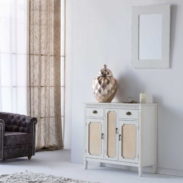 APARADOR MADERA 3 PUERTAS 2 CAJONES 95X36X88CM