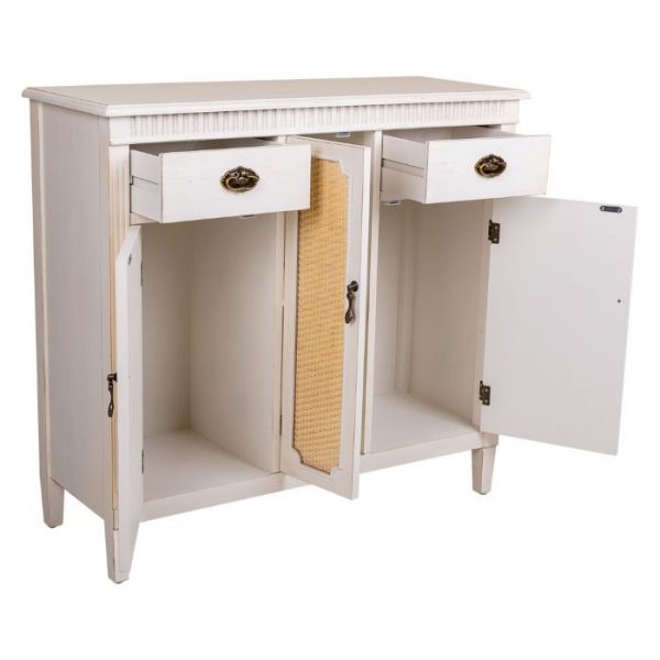 APARADOR MADERA 3 PUERTAS 2 CAJONES 95X36X88CM - Imagen 3