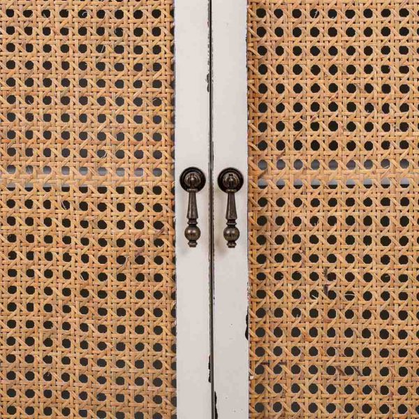 AMARIO MADERA RATAN BLANCO 70X40X135CM - Imagen 7