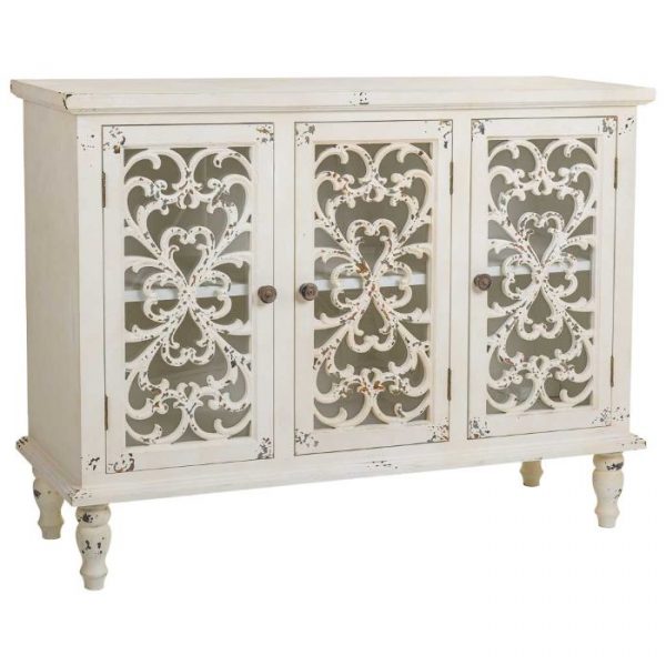APARADOR MADERA 3 PUERTAS BLANCO 120X40X91CM