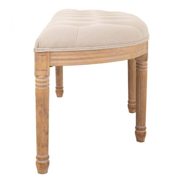 BANQUETA DE MADERA COLOR CREMA 125X45X48CM - Imagen 3