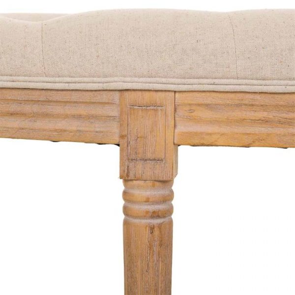 BANQUETA DE MADERA COLOR CREMA 125X45X48CM - Imagen 5