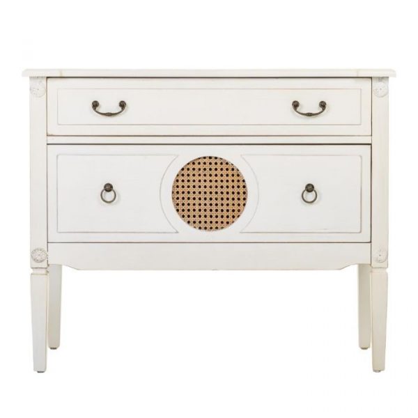 CÓMODA MADERA BLANCA 88X38X72CM - Imagen 3