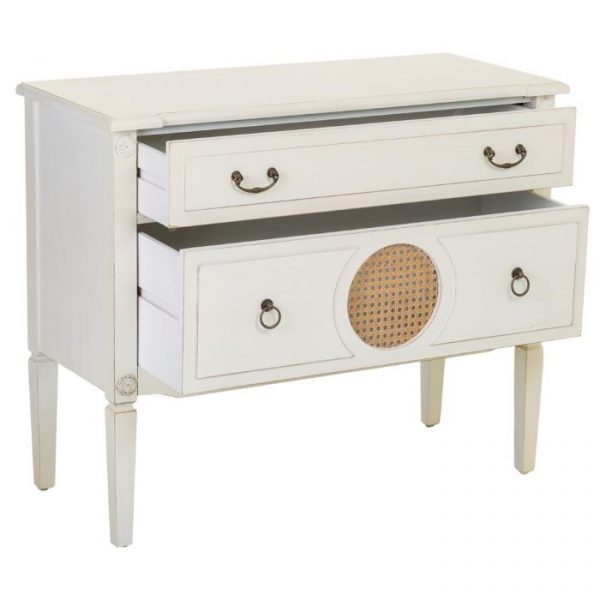 CÓMODA MADERA BLANCA 88X38X72CM - Imagen 4