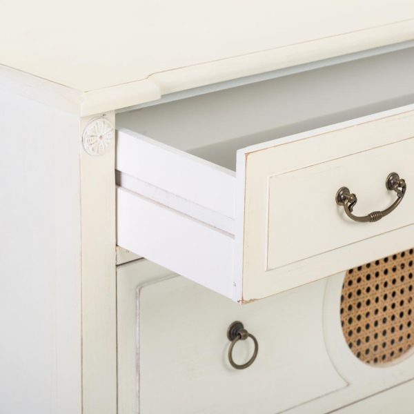 CÓMODA MADERA BLANCA 88X38X72CM - Imagen 5