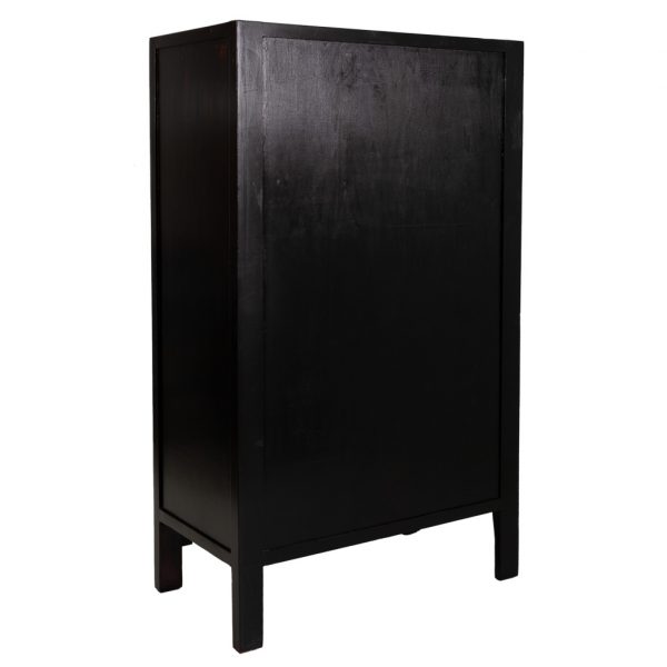 ARMARIO MADERA NEGRO PINTADO A MANO 108X56X188CM - Imagen 4