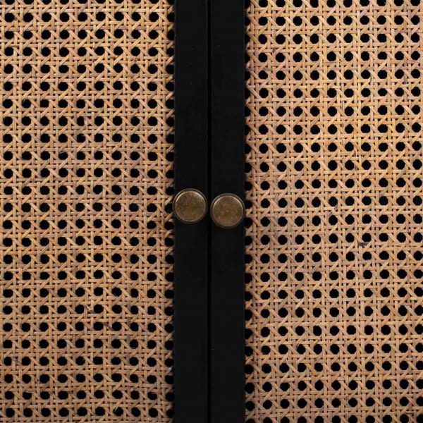 RECIBIDOR MADERA RATAN NEGRO 70X36X100CM - Imagen 6