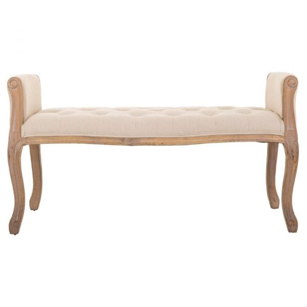 BANQUETA DE MADERA COLOR CREMA 113X48X45/60CM - Imagen 3