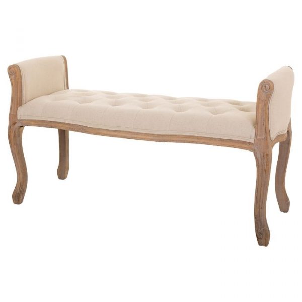 BANQUETA DE MADERA COLOR CREMA 113X48X45/60CM - Imagen 4