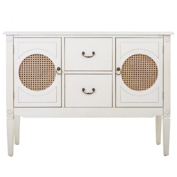 RECIBIDOR MADERA BLANCO 106X40X78CM - Imagen 2