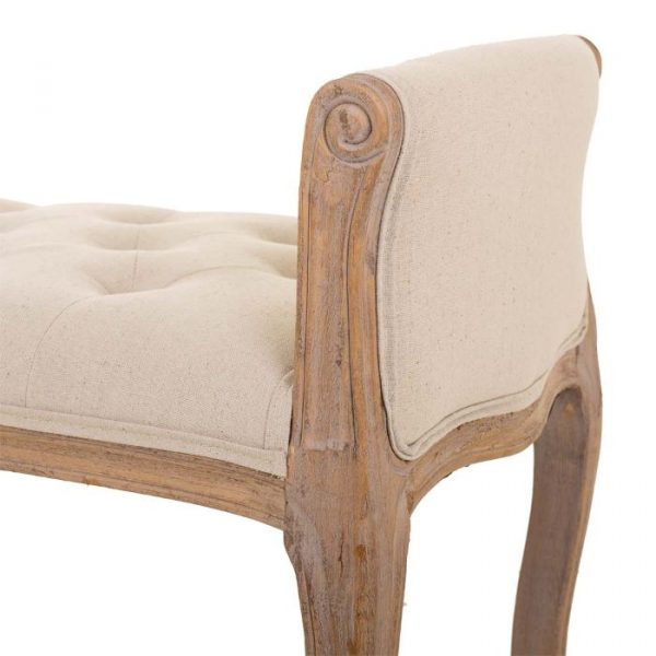 BANQUETA DE MADERA COLOR CREMA 113X48X45/60CM - Imagen 7
