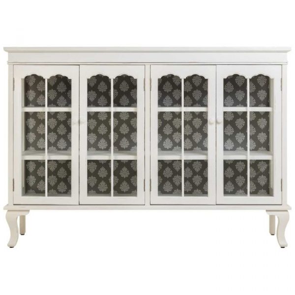 APARADOR MADERA 4 PUERTAS BLANCO 142,5X40,5X101,5CM - Imagen 2