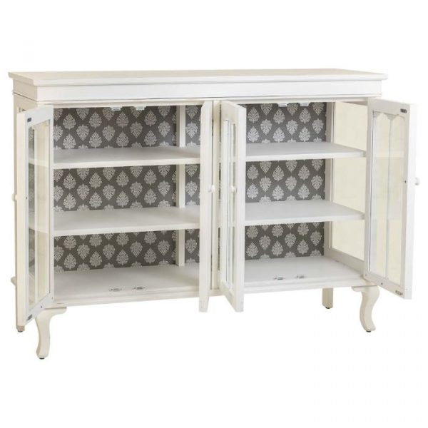 APARADOR MADERA 4 PUERTAS BLANCO 142,5X40,5X101,5CM - Imagen 3