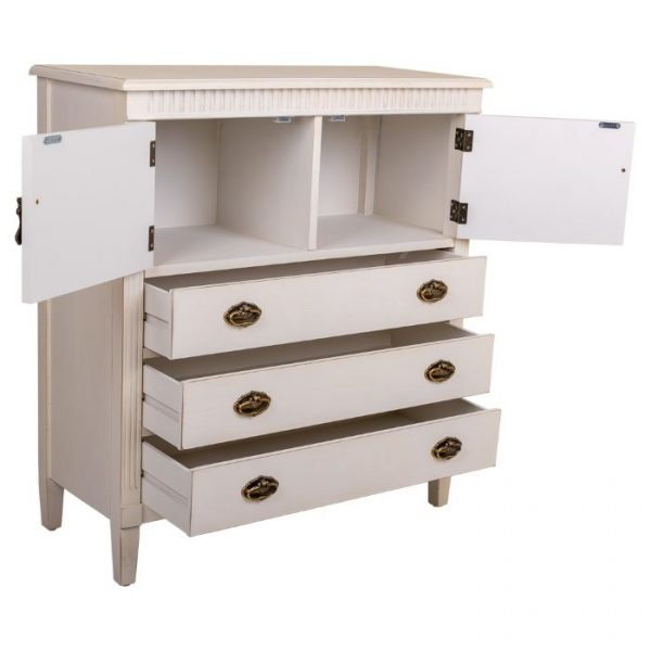 COMODA MADERA 2 PUERTAS 3 CAJONES 82X36X90CM - Imagen 3