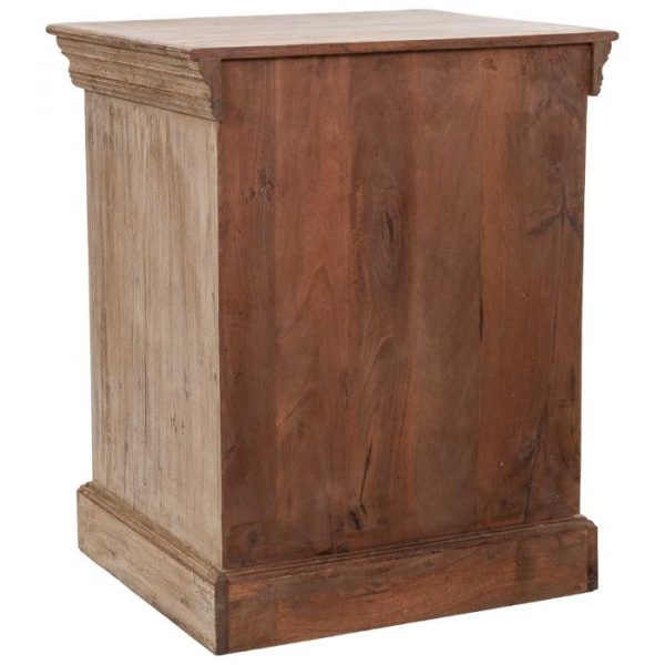 MESITA MADERA ARTESANAL BEIGE 53X45X66CM - Imagen 3