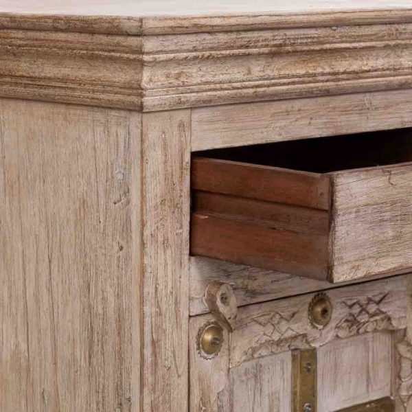 MESITA MADERA ARTESANAL BEIGE 53X45X66CM - Imagen 5