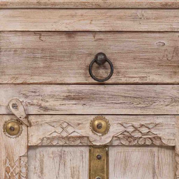 MESITA MADERA ARTESANAL BEIGE 53X45X66CM - Imagen 6