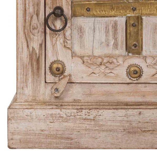 MESITA MADERA ARTESANAL BEIGE 53X45X66CM - Imagen 7