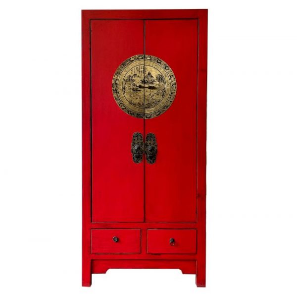 ARMARIO DE MADERA ROJO 81X41X180CM